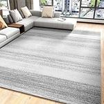 Modern Abstract Area Rug 9x12 Rugs for Living Room Bedroom-Carpet Machine Washable Rugs for Bedroom Dining Room Living Room Rug- Contemporary Neutral Grey Aesthetic Home Decor