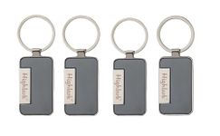 Highlark® Premium and Exclusive Black Metal Keychain | Key Ring Hook | Key Chain For Home, Office, Car & Bike | Heavy Duty Keychain for Men and Women (Pack of 4)