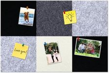 HULAVO Square Felt Cork Bulletin Board Tiles, Self Adhesive DIY Felt Pin Board for Wall 30" x 20" with 35 Pushpins for Office School Home Wall Decor Stickers Memos Photos Display (Gradual Grey)