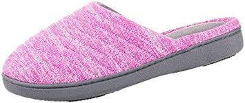 ISOTONER Women's Space Knit Andrea Clog Slippers, Vividly Violet, 7-8