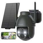 ieGeek Solar Security Cameras Wireless Outdoor, 360°PTZ 2.4G WiFi Camera System for Home Exterieur Surveillance, Battery Powered Cam with 2K Color Night Vision, Smart Siren, Motion Sensor, 2-Way Audio