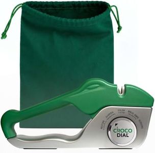 Croco Dial Knife Sharpener, AS-SEEN-ON-TV, 5-in-1 Rotating Sharpeners for Serrated & Straight Edges, Tungsten Carbide & Ceramic, Restores, Repairs & Polishes Blades, Razor Sharp Results in Seconds