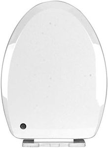 Elegant Casa A-4 Sleek Toilet Seat Cover Elongated Commode with Cover, Easy Installation Stable Hinges to Prevent Shifting, Soft-Closing White Sleek Design Size 46x36 CM Hole Distance 13-18 CM
