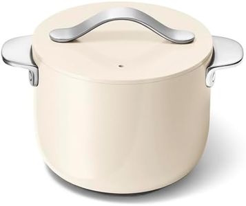 Caraway Petite Cooker - 2 Qt Ceramic Coated Pot - Free From Forever Chemicals - Perfect for Rice, Grains, or Sauces - Cream