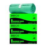 Beco Eco-FriendlyGarbage Bags for Dustbin | 90 Pcs | Small 17 X 19 Inches | Pack of 3 | Green| Dustbin Bags/Trash Bags with Detachable Drawstrings