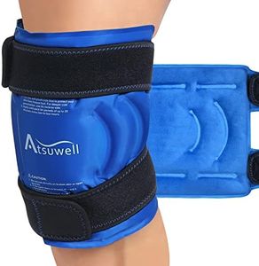 Atsuwell Ice Pack for Knee Pain Relief, Reusable Gel Ice Wraps for Knee Injuries, Swelling, Knee Replacement Surgery, Cold Compress Therapy for Meniscus Tear and ACL, Blue