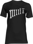 ROCKO Screw Wrench Opener Mechanic Graphic Printed | Pure Cotton, Short Sleeve, Round Neck and Slim Fit | Urban Black T-Shirt for Boys