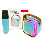 Wonderwish Karaoke Machine for Kids Adults Mini Portable Bluetooth Karaoke Speaker with Mic for Singing and Dynamic Lights Mic for Music Toys Christmas Birthday Gifts for Girls & Boys