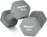Athlyt Neoprene Dumbbell Set, 2 x 7kg, Grey