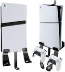 Chanvoo Metal Wall Mount for PS5/PS5 Slim/ PS5 Pro, Behind TV Wall Holder Bracket Kit Compatible with PlayStation 5/5 Slim Disc & Digital Edition Console (Black)