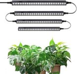 Barrina T5 1FT Grow Lights for Indoor Plants, 5000K White Full Spectrum Plant Lamps, 20W(4 x 5W), Magnetic Black Cover LED Grow Light Strip with Switch, Linkable, Plug and Play, 4 Packs