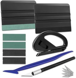 Amzdepot Window Tint Kit, Profession Car Wrap Kit with Felt Squeegee and Felt Replacements, Craft Knife and Blades, Safe Vinyl Cutter, Micro Squeegee for Vinyl Wrap Tools Tint Tools