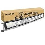 RIGIDON 32 Inch 405W Curved LED Light Bar, Triple Row Flood Spot Combo 40500LM Light Bar Waterproof Driving Boat Offroad LED Work Light for ATV UTV Truck