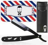 CUT THROAT RAZOR KIT, STAINLESS STEEL STRAIGHT RAZOR - PROFESSIONAL BARBER RAZOR, PREMIUM QUALITY STRAIGHT EDGE RAZOR, MOUSTACHE & BEARD SHAVING RAZOR,