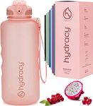 Hydracy Water Bottle with Times to Drink & Straw -Large 2 Litre BPA Free Motivational Water Bottle & No Sweat Sleeve -Leak Proof Gym Bottle with Time Marker -Ideal for Sports & Outdoors