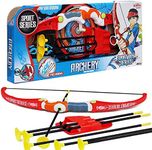 Kidoloop Large Archery Bow and Arrow Set for Kids Fun Target Game for Children Indoor or Outdoor Use, Ideal for Summer Play, Garden Outdoor Board Archery for Boys and Girls, 3 Arrows, Target