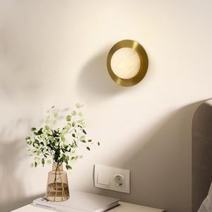 ZSnorthzun Wall Lighting Fixtures, Modern Gold Wall Sconce Light, LED Indoor Lighting Wall Lamp, Indoor Sconces for Living Room, Bedroom, Hallway Marble 7W 3000k/4000k/6000k (Gold)