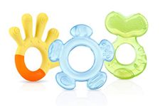 Nuby 3-Step Teething Set - Set of 3 Baby Teethers | Textured Surfaces | Refrigerator Safe | BPA Free