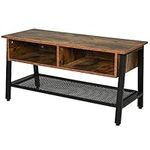 HOMCOM Industrial TV Stand, TV Console Table for TV up to 45'' Flat Screen, Entertainment Center for Living Room, Bedroom, Rustic Brown