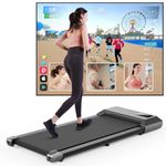 DeerRun Raceable Walking Pad Suitable for High-tech Equipment, Max 136kg Under Desk Treadmill with APP Control, 1864W Running Machine with Training Courses/Multi-Runner Races for Home and Office