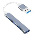 YAODHAOD Mini USB Hub Extensions,Aluminum 4 Port USB 3.0/2.0 5Gbps High-Speed Data Transmission USB Port Splitter Ultra-Slim USB Data Hub Portable for MacBook Pro Air HP XPS (USB A Grey)