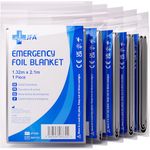 JFA Medical 5 x Individually Packaged Emergency Foil Survival Blankets - reflective to maintain body heat