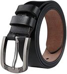 Women's Leather Belts Unisex Belt for Plus Size 31"-62" Waist Jeans Dresses Suit Casual Pants 1.37Inches Wide Men Waist Belt (Black, 48"-51"waist)