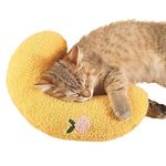 Les Arbres Fair Little Pillow for Cats, Ultra Soft Fluffy Pet Calming Toy Half Donut Cuddler for Joint Relief Sleeping Improve Machine Washable