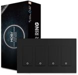 MOES 2nd Generation WiFi Smart Light Switch, 3 Way Smart Wall Switch 2.4GHz WiFi, Neutral Wire Required, Smart Life APP Remote Control, Compatible with Alexa, No hub Required Black 4 Gang