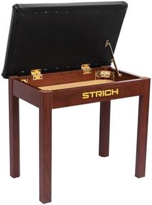 STRICH Piano Stool with Storage, Solid Wood Keyboard Bench Piano Bookcase Stool Chair Seat with Padded Cushion, Walnut Color