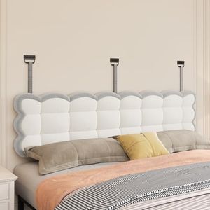 BSHOMGI King Headboard/Headboards for Backrest Bed Support/High-Density Sponge Soft Removable Headboard Pillow/Tufted Upholstered Head Board Rest Reading for Sitting (Gray, King)