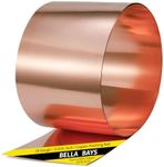 BELLA BAYS 26 Gauge(0.4mm) Thickness, 10in x 10ft, 99.95+% Pure Copper Sheet Roll, Copper Flashing General Use or Roofing Flashing Roll - DIY or Contractor