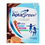 AptaGrow Milk Drink Powder for Kid s Height Gain, Immunity & Brain Development, Nutritious & Tasty Chocolate Flavor, 400g | 37 Nutrients | Prebiotics | Low Fat | Veg