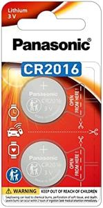 Panasonic CR2016 3V Coin Lithium Battery (Pack of 2)