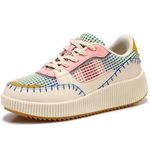 STQ Platform Sneakers Women Fashion Shoes Casual 2024 Fall Dress Cute Tennis Walking Shoes Rainbow Size 7