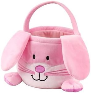 Wepop Bunny Easter Baskets, Cute Eggs Hunting Bags Buckets Gifts for Kids Girls Boys