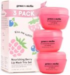 Lip Plumper Nourishing Berry Lip Mask - Tinted Lip Balm - Lip Moisturizer For Very Dry Lips - Lip Mask Overnight & Lip Treatment & Lip Sleeping Mask - Vegan Cruelty-Free Lip Care Products by grace and stella (Pack of 3)