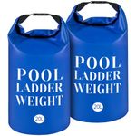 2 Pcs Swimming Pool Ladder Weights- 20L Pool Step Weight Sand Bags- 500D PVC Waterproof Fillable Pool Stair Weight Anchor Bag with Heavy-Duty Handle for Pool Steps