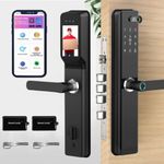 Golens Smart Door Lock with Camera, BT+WiFi, 7 Ways Unlocking, Including Fingerprint, Pincode, RFID Card, Mobile App, Mechanical Key, Fingerprint Lock, Digital Lock for Door (X89N, Black)