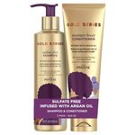 Pantene, Shampoo and Conditioner Kit, with Argan Oil, Sulfate Free, Pro-V Gold Series, for Natural and Curly Textured Hair, 17.9 fl oz, Kit