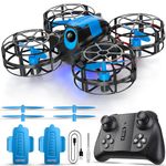 4DRC V18 Mini Drone with 2 Control Methods for Kids Beginners, 3D Flips, Lights, Headless Mode, 3 Speeds Adjustable, Auto Hover, Altitude Hold, 2 Batteries, RC Quadcopter Drones Fly Gift Toy for Boys