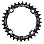 Round Oval Chainring 104 BCD 32T 34T 36T 38T 40T 42T 44T 46T 48T 50T 52T Narrow Wide Single Chain Ring for Road Bikes, Mountain Bikes, BMX MTB Bike (Black Round, 34T)