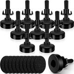 10 Set Adjustable Furniture Leveling Feet, Adjustable Leg Levelers for Cabinets Sofa Tables Chairs Raiser, Heavy Duty Height Adjuster Furniture Leveler Foot with T- Nut Kit 3/8”-16 Thread, Black