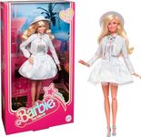 Barbie ​ The Movie Doll, Margot Robbie as , Collectible Doll Wearing Blue Plaid Matching Set with Matching Hat and Jacket, HRF26