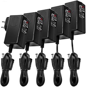 CHANZON 12V 1A UL Listed 12W AC DC Switching Power Supply Adapter (Input 100-240V, Output 12 Volt 1 Amp, 6Ft Cord, 12 Watt Max) Wall Wart Transformer Charger for DC12V Security CCTV Camera (5-Pack)