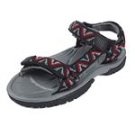 Northside Boys' Seaview Sandal, Gray/Red, 8 M US Toddler