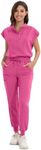 GGEH Scrub for Women Set - Stretch Scrub Top & Jogger Pants Mandarin Collar Anti-Wrinkle Scrub Suit Medical Uniform