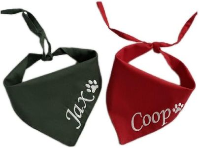 Personalized Dog Bandana Embroidered Name Custom Neckwear Dog Scarf Triangle Bibs Kerchief Pet Costume Accessories for Small Medium Large Dogs Pets Birthday Gift