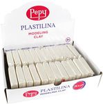 Pepy Plastilina Reusable and Non-Drying Modeling Clay; Set of 24 Bars, 1.4 Ounce Each, Perfect for Arts and Crafts Projects, White