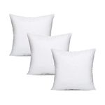 Extra Fill Plump Cushion Inner Pads (Pack of 3), 60 x 60 cm (24" x 24") | 100% Hollowfibre Cushions Inners Fillers Scatters - Cushion Stuffer Inserts, Hollowfibre Pillows (White)